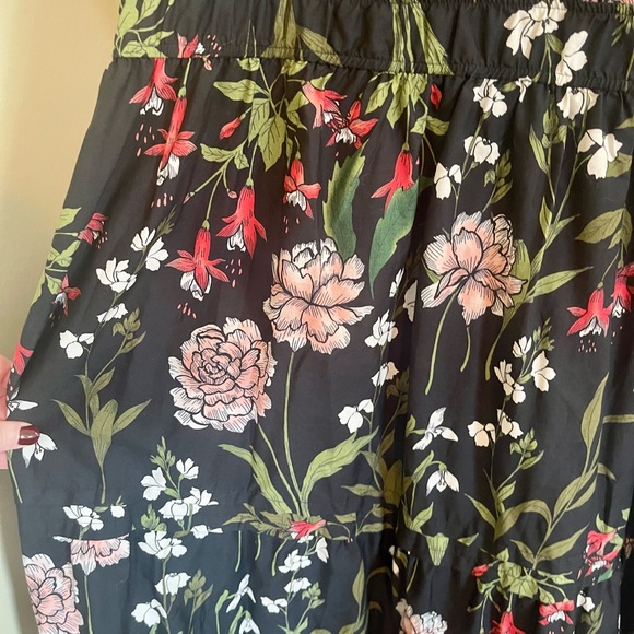 Anthropologie Somerset Black Floral Maxi Dress XL - Picture 10 of 12